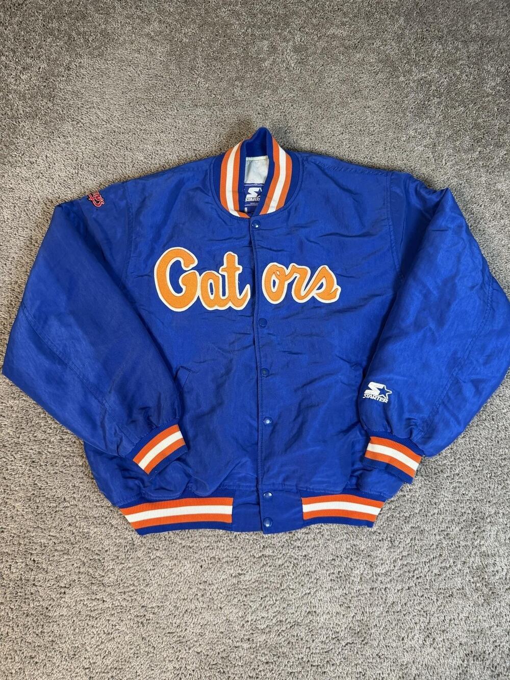 Vintage 90s Florida Gators Starter Jacket Mens L Blue NCAA Champions USA Made